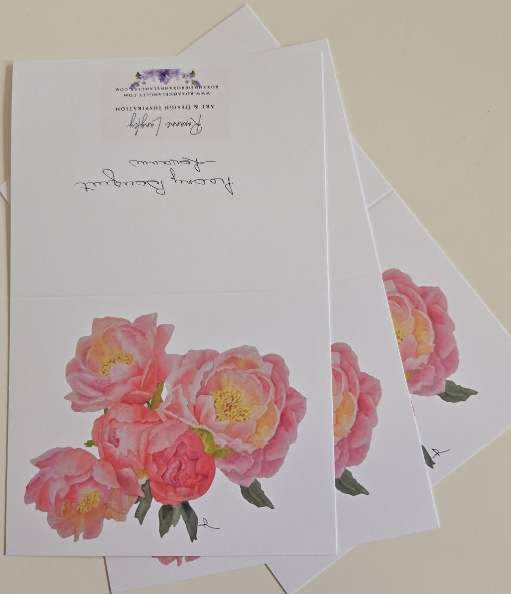 Peony Bouquet Notecard Set (3)