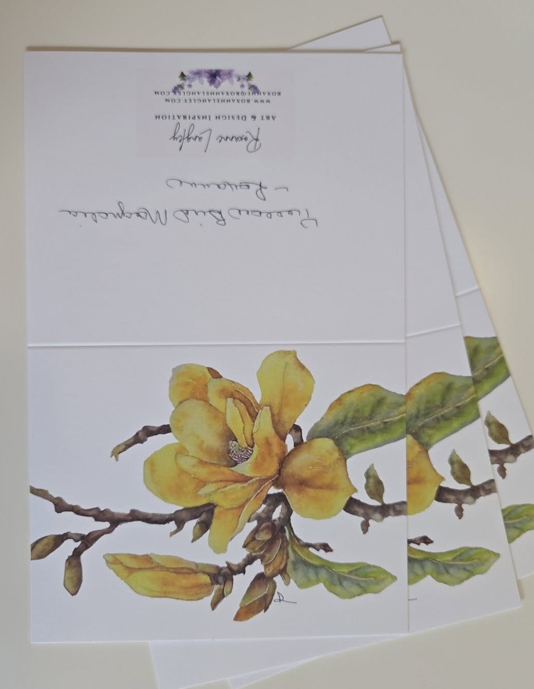 Yellow Bird Magnolia Notecard Set (3)
