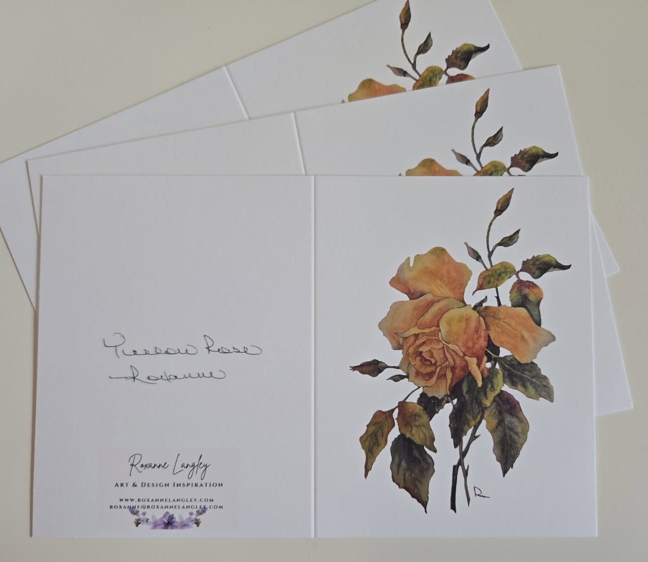 Yellow Rose Notecard Set (3)