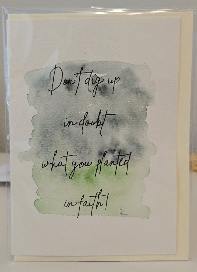 In Faith Watercolor Notecard Set (3) Green