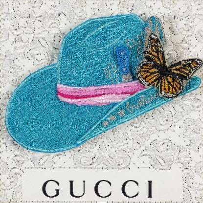 White Gucci Turquoise Hat