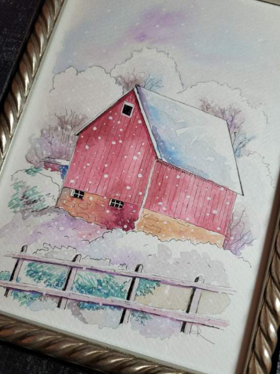 Snowy Barn