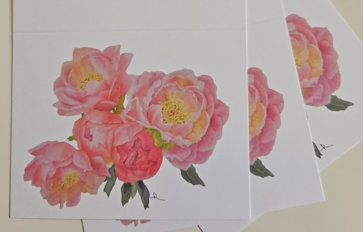 Peony Bouquet Notecard Set (3)